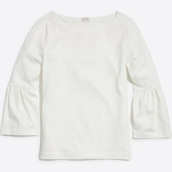 NWOT J.Crew Factory White Bell-Sleeve Tee - Picture 1 of 3